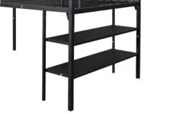 Metal Twin Size Low Loft Bed With Storage Shelf And Stairs, Black - ModernLuxe -ModernLuxe GUEST d216a3f9 8671 4dec 9594 543eb25ac9c7