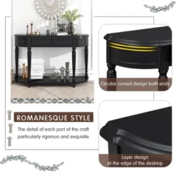 Retro Circular Curved Design Wooden Console Table With Open Style Shelf And Two Top Drawers-ModernLuxe 21 Retro Circular Curved Design Wooden Console Table With Open Style Shelf And Two Top Drawers-ModernLuxe -ModernLuxe GUEST d260755f e90a 439b 81f9 ad8a4a2d4d49