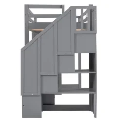 Twin Size Loft Bed With Wardrobe, Staircase, Desk And Storage Drawers - ModernLuxe -ModernLuxe GUEST d2eb66cd dc3f 483a 9a1d afac8eb3ba5d