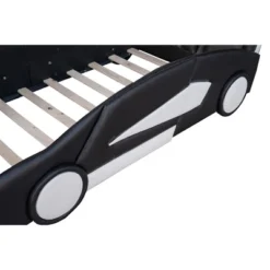 Twin Size Race Car-Shaped Platform Bed With Wheels-ModernLuxe -ModernLuxe GUEST d329c21c 37b8 42a1 a1a6 976874772e5b