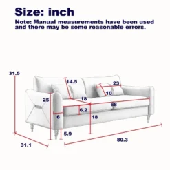 80.3" Modern Velvet Tufted Sofa With 2 Pillows And Gold Legs - ModernLuxe -ModernLuxe GUEST d4655af4 4304 46e0 8feb 07c20be9120c