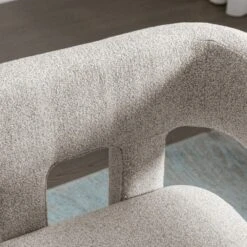 Contemporary Designed Upholstered Accent Chair With Curved Backrest, Wood Dining Chair-ModernLuxe -ModernLuxe GUEST d47b3183 40cb 4ac4 8e14 38a10e405e95