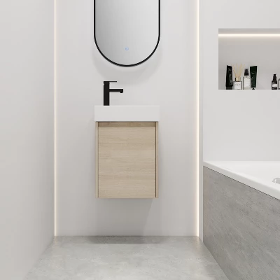 Floating Small Bathroom Vanity With Sink And Soft Close Door - ModernLuxe 13 Floating Small Bathroom Vanity With Sink And Soft Close Door - ModernLuxe - Image 11