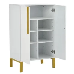 23.7" Freestanding Tipping Shoe Cabinet With Adjustable Shelves - ModernLuxe -ModernLuxe GUEST d5cf7dd7 620b 4ee5 b0cc ec72fdaad6c9