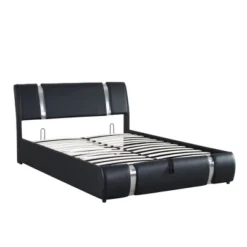 Upholstered Faux Leather Platform Bed With A Hydraulic Storage System-ModernLuxe -ModernLuxe GUEST d67d5f58 4deb 461d b0de c762a257edf0