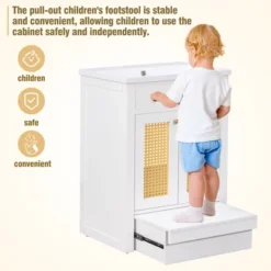 24" Bathroom Vanity With Single Undermount Sink, Combo Storage Cabinet With Pull-out Footrest White-ModernLuxe -ModernLuxe GUEST d6a70037 fbea 4e15 86eb 18ee107327de