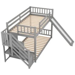 Twin Over Twin Bunk Bed With Convertible Slide And Stairway-ModernLuxe -ModernLuxe GUEST d8846778 d5ee 4adc 9876 835fd2c078d0