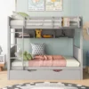 Separable Full-Over-Full Bunk Bed With Twin Size Trundle And Bookshelf - ModernLuxe -ModernLuxe GUEST d8c6b878 4dbe 40ff 8f6f 686ae0c4d1c6