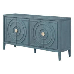 Retro 60" Sideboard With Circular Groove Design And Round Metal Handle-ModernLuxe -ModernLuxe GUEST d95088da 3074 4282 a37f 581c85f60e2a