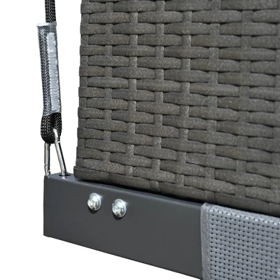 Patio Outdoor 3-Seat PE Rattan Swing Bed With Adjustable Curtains-ModernLuxe 13 Patio Outdoor 3-Seat PE Rattan Swing Bed With Adjustable Curtains-ModernLuxe - Image 11