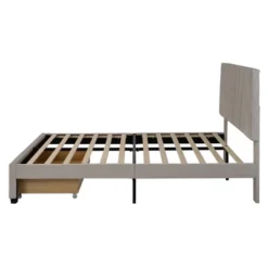 Queen Size Velvet Upholstered Platform Bed With A Big Drawer - ModernLuxe -ModernLuxe GUEST d99976d7 8e05 46ba ab94 787a423b9539