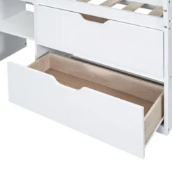 Twin Size Low Loft Bed With Rolling Desk, Shelves And Drawers - ModernLuxe -ModernLuxe GUEST d9c34ab7 6ee8 4508 b3a8 dcf892a268c5