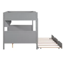 Separable Full-Over-Full Bunk Bed With Twin Size Trundle And Bookshelf - ModernLuxe -ModernLuxe GUEST d9ed5be2 d762 49d8 bb49 e68bc082d52a