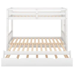 Twin Over Twin Pull-out Bunk Bed With Trundle Bed And Ladder-ModernLuxe -ModernLuxe GUEST da630906 d51b 45d3 859c 026158d76101