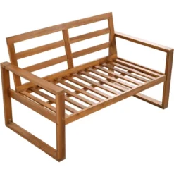 Outdoor Patio Wooden 6-Piece Talking Set With Footrest And Cushion For Backyard, Poolside, Balcony - ModernLuxe -ModernLuxe GUEST dbd27099 af46 49f5 b398 072319204e6c