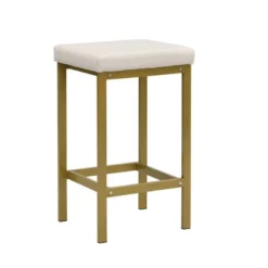 Modern 4-Piece Counter Height Extra Long Bar Kitchen Set With 3 Fabric Stools, Gold+Beige-ModernLuxe -ModernLuxe GUEST dbe3d97f a206 4b2d a20c 48b432025df0