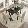 5 PCS Wood Dining Table Set With Faux Marble Tabletop And Upholstered Dining Chairs-ModernLuxe 2 5 PCS Wood Dining Table Set With Faux Marble Tabletop And Upholstered Dining Chairs-ModernLuxe -ModernLuxe GUEST dc33b0be 4334 4681 8665 cacc9bbc4ebd
