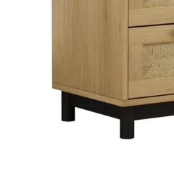 30.31" 3-Drawer Rope Braid Dresser, Oak - ModernLuxe -ModernLuxe GUEST dc3bda7e 398f 461d 9083 cb5a19891c1f