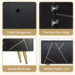 Modern TV Stand For 65" TV With Large Storage, Black - ModernLuxe -ModernLuxe GUEST dc5849c5 9596 4278 ba0b 1a84dbcdba3e