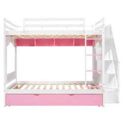 Full Over Full Bunk Bed With Trundle, Stairs, Ladders And Storage Cabinet-ModernLuxe -ModernLuxe GUEST dd83a62d bd06 4835 b9fa 204b2f7e0262