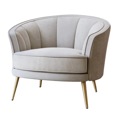 Upholstered Accent Barrel Chair-ModernLuxe 5 Upholstered Accent Barrel Chair-ModernLuxe - Image 3