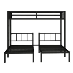 Twin Over Twin Metal Triple Bunk Bed With Ladder, Black-ModernLuxe -ModernLuxe GUEST ddd1fef4 59b6 43bd a205 4167c40088e9