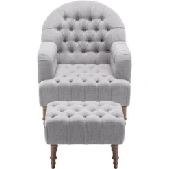 Mid Century Button-Tufted Upholstered Accent Chair Set With Linen Fabric And Ottoman-ModernLuxe 20 Mid Century Button-Tufted Upholstered Accent Chair Set With Linen Fabric And Ottoman-ModernLuxe -ModernLuxe GUEST df1ab676 4277 42f5 a701 59f266881e5b