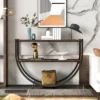 Rustic Industrial Design Demilune Shape Console Table-ModernLuxe -ModernLuxe GUEST dfd567f7 ad54 43ee 8acf ba11622f46fd