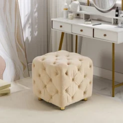 Modern Velvet Upholstered Ottoman - ModernLuxe -ModernLuxe GUEST dff0e8f6 0bcc 49f7 a737 d2a46237ed65