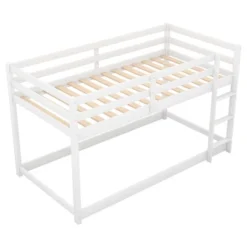 Twin Over Twin Floor Bunk Bed With Ladder - ModernLuxe 11 Twin Over Twin Floor Bunk Bed With Ladder - ModernLuxe -ModernLuxe GUEST e05c8e69 e641 43ae 9ca5 200ef368ef7a