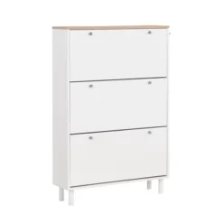 Narrow Design Shoe Cabinet With 3 Flip Drawers, 3 Hooks And Adjustable Panels - ModernLuxe -ModernLuxe GUEST e0a4db73 4546 426b 9036 b65c6c1227b7