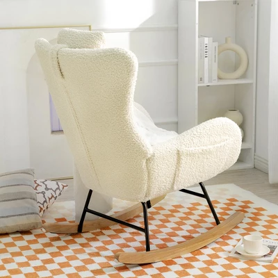 Teddy Tufted Rocking Chair With Rubber Legs - ModernLuxe 4 Teddy Tufted Rocking Chair With Rubber Legs - ModernLuxe - Image 2