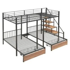 Full Over Twin-Twin Triple Bunk Bed With Drawers And Staircase - ModernLuxe -ModernLuxe GUEST e1902039 6587 4739 94ee 3997f2015b72