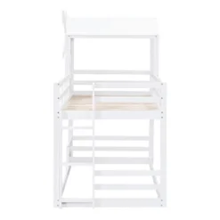 Twin Over Twin Bunk Bed With Roof, Window, Guardrails And Ladder - ModernLuxe -ModernLuxe GUEST e202d40a f325 4d9f a732 66deca72aa52