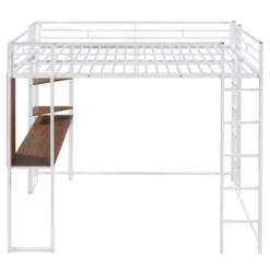 Full Size Metal Loft Bed With 2 Shelves And One Desk - ModernLuxe 15 Full Size Metal Loft Bed With 2 Shelves And One Desk - ModernLuxe -ModernLuxe GUEST e27b5bd4 cd8c 4853 9fd2 402ee36fd89e