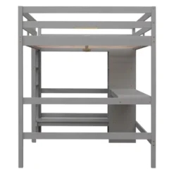 Full Size Loft Bed With Multifunction Shelves And Under-Bed Desk - ModernLuxe -ModernLuxe GUEST e38820f7 5bbd 414e 8892 29e170ba5515