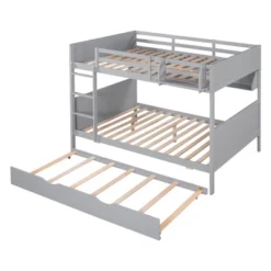 Separable Full-Over-Full Bunk Bed With Twin Size Trundle And Bookshelf - ModernLuxe -ModernLuxe GUEST e3bc7950 7611 441a 91a3 111586835edb