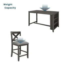 5 PCS Counter Height Wood Dining Table Set-ModernLuxe -ModernLuxe GUEST e3fe2a91 8f30 459c a4e2 0abf8c857139