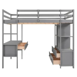 Loft Bed With Built-In Desk, Storage Shelves And Drawers - ModernLuxe -ModernLuxe GUEST e4013bf3 cba0 4eaf 89ef c24e873a6532