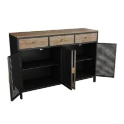 47.64" Freestanding 4 Door Sideboard With 3 Top Drawers, Dark Gray - ModernLuxe -ModernLuxe GUEST e49f2cce b60b 4ef4 9de3 3066997e2f15