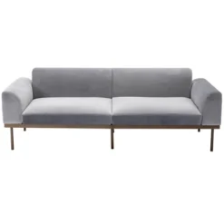 Modern Velvet Loveseat Sofa With Metal Legs And Two Pillows-ModernLuxe -ModernLuxe GUEST e539921d 4322 44f2 9385 b0e3a9da3681