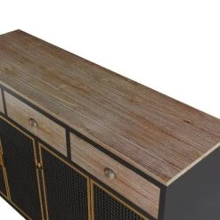 47.64" Freestanding 4 Door Sideboard With 3 Top Drawers, Dark Gray - ModernLuxe -ModernLuxe GUEST e5cc9aec e1be 40b9 8be7 e00f50add3af