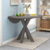 5-Piece Rustic Wooden Round Dining Table Set With Drop Leaf And 4 Upholstered Dining Chairs, Gray - ModernLuxe -ModernLuxe GUEST e5cd59b1 4e14 4e23 a5ba 2dfb8c4e1898