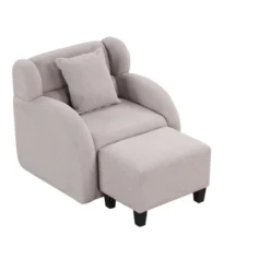 360 Degree Swivel Barrel Chair With Footstool, Accent Chair With Ottoman-ModernLuxe -ModernLuxe GUEST e6a50253 1f7a 4884 a99c 539fdc92a1cc