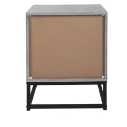 Modern Nightstand With Geometric Elements, Bedside Table With 2 Drawers, Cement Gray-ModernLuxe -ModernLuxe GUEST e7a91319 2a8d 4e05 9fee 2773297cbf74