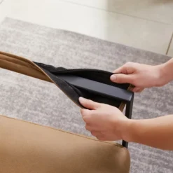 PU Leather Metal Frame Armchair With Non-slip Adsorption Feet And Back Cushion - ModernLuxe -ModernLuxe GUEST e7fbb1b2 e9db 4213 abca 1bd2e42413d2