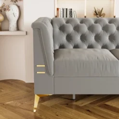 82.7" Chesterfield Sofa, Velvet Upholstered 3 Seater Sofa Couch-ModernLuxe -ModernLuxe GUEST e84d5127 ca7e 4c23 ad12 27e66cb6fca5