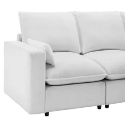 3 Seat Sofa With Removable Cushions And 2 Pillows, Teddy Fabric Upholstered Couch-ModernLuxe -ModernLuxe GUEST e88d505c e492 4034 a8b0 80b252699e9c
