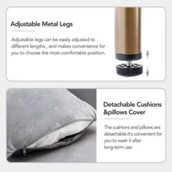 Modern Velvet Loveseat Sofa With Metal Legs And Two Pillows-ModernLuxe -ModernLuxe GUEST e8cd5b44 95ae 4f3e 818c b26e036aaaa4