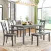 6-Piece Farmhouse Rustic Wooden Dining Table Set With 4 Cross Back Chairs And Bench - ModernLuxe 1 6-Piece Farmhouse Rustic Wooden Dining Table Set With 4 Cross Back Chairs And Bench - ModernLuxe -ModernLuxe GUEST e923f98e ff77 4a06 9b98 be5a1caa9643